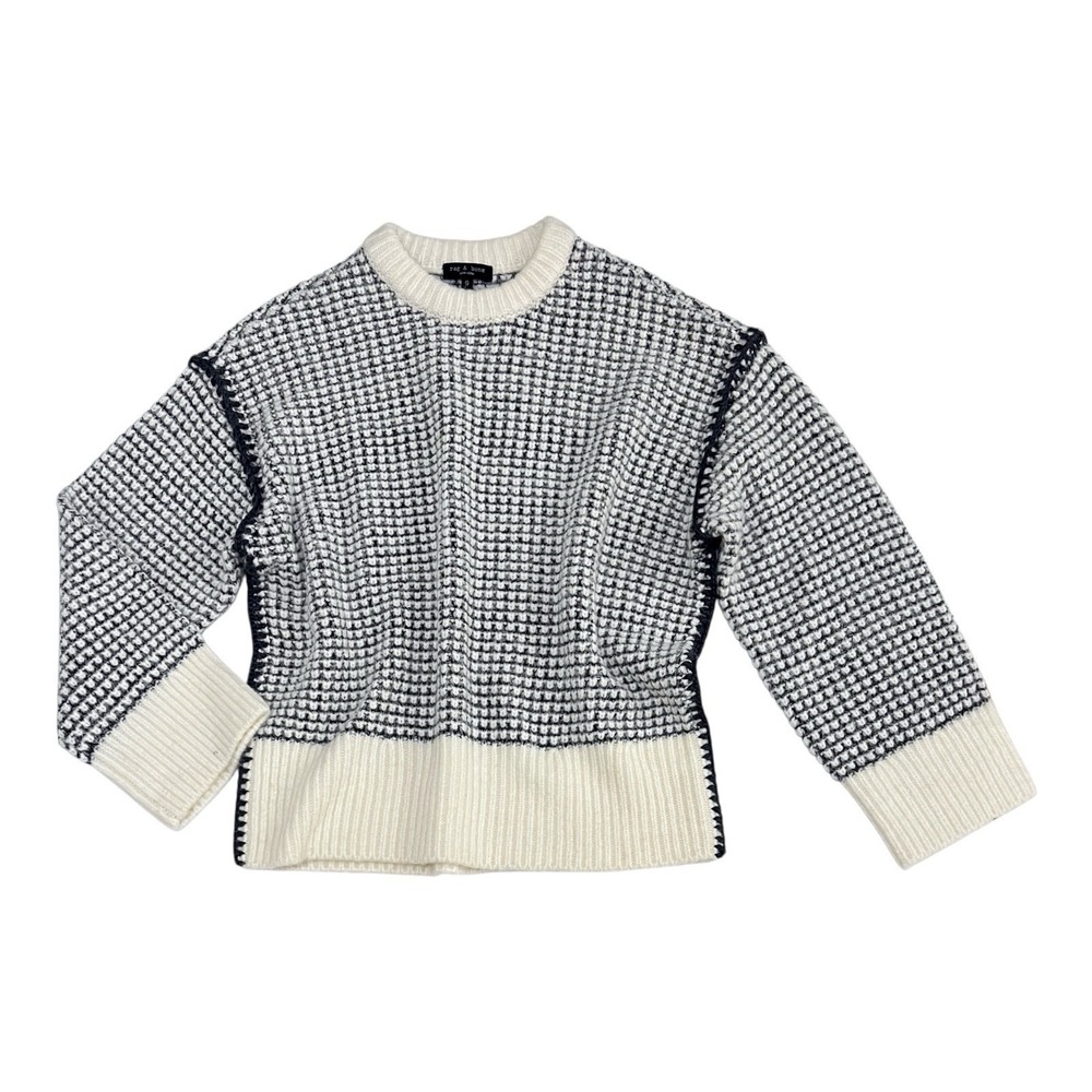 RAG &‎ BONE Katie Sweater Ivory Gray Wool Alpaca Women's XS MSRP $498